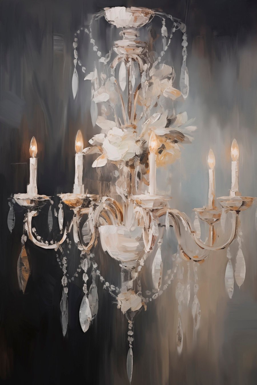 Lustre abstrato com velas — design completo