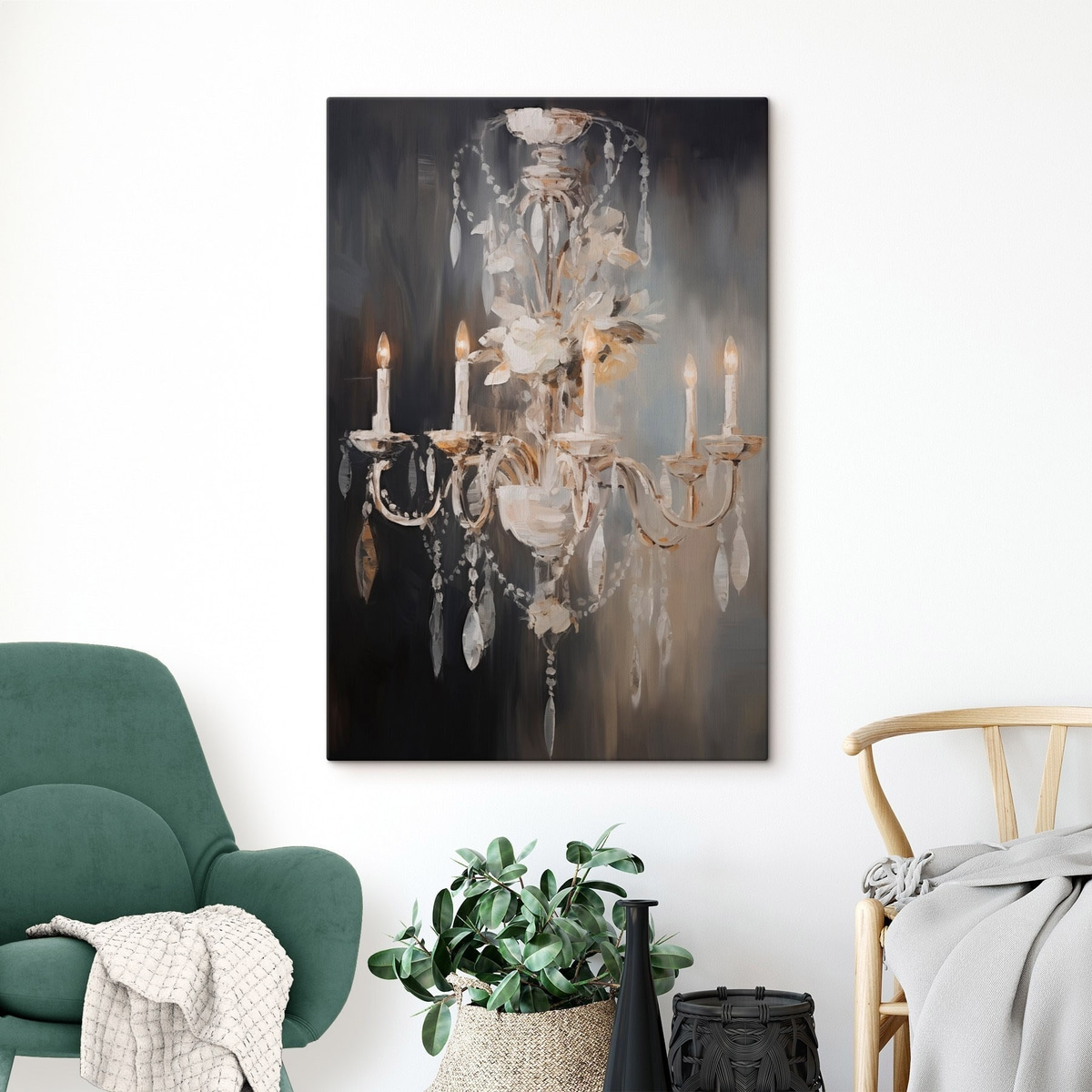 Lustre abstrato com velas — interior 1