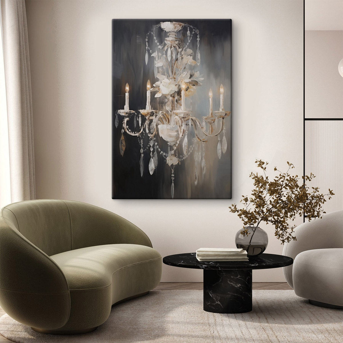 Lustre abstrato com velas — interior 2
