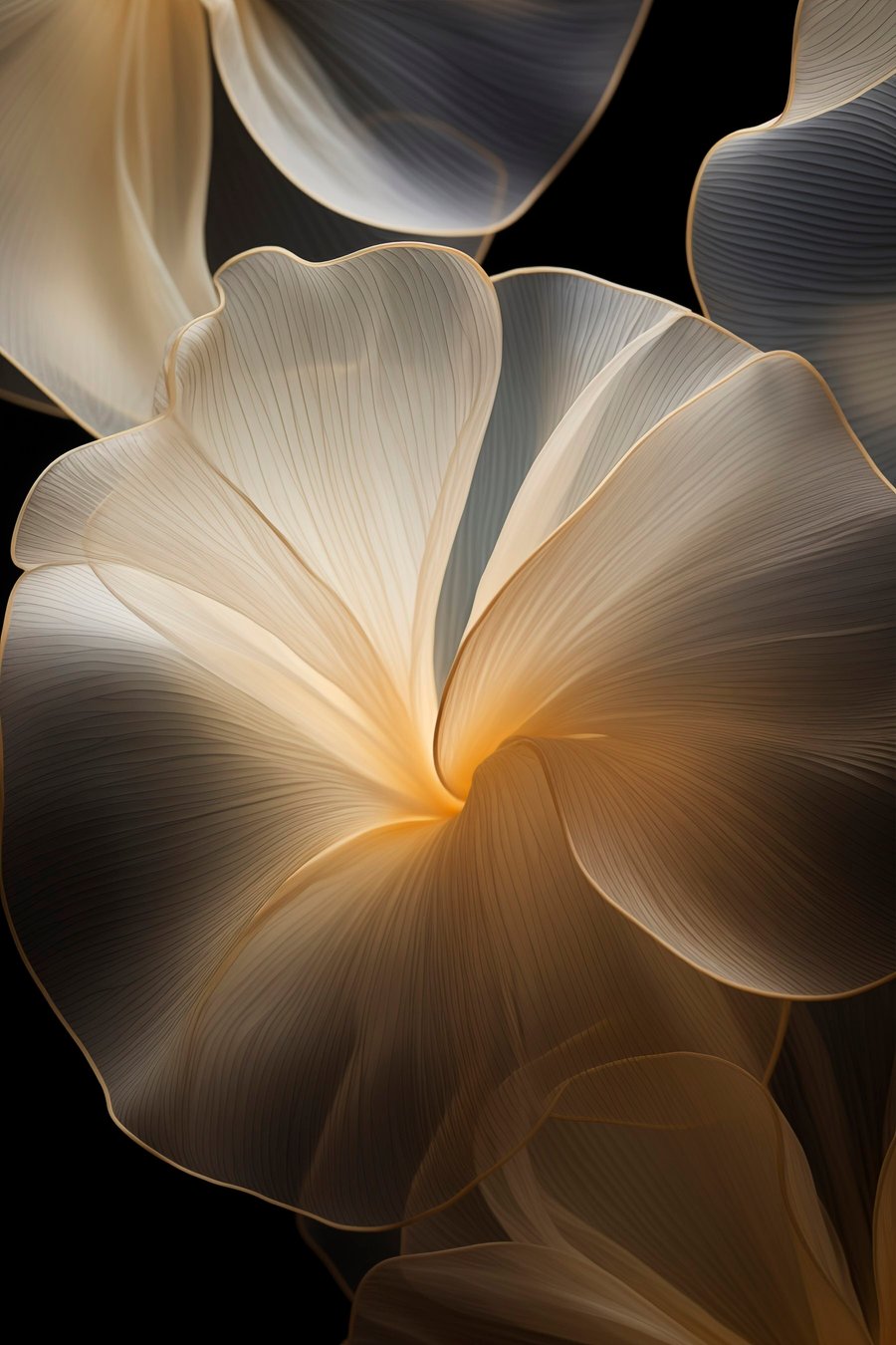 Pétalas transparentes abstratas — design completo