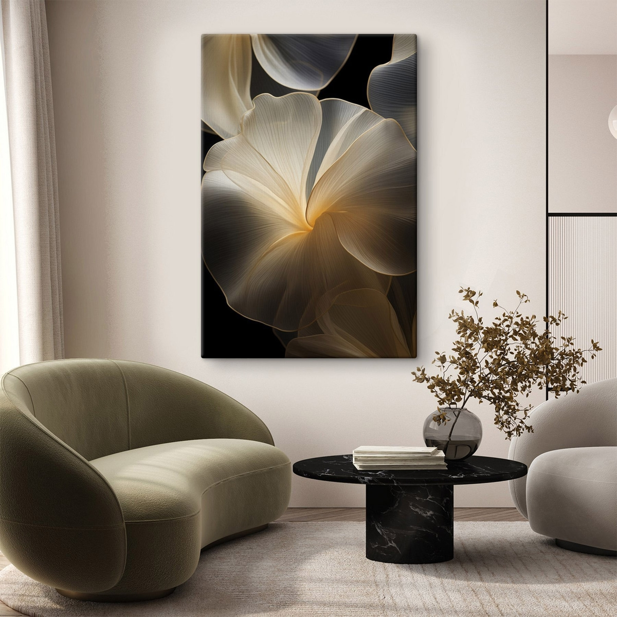 Pétalas transparentes abstratas — interior 1
