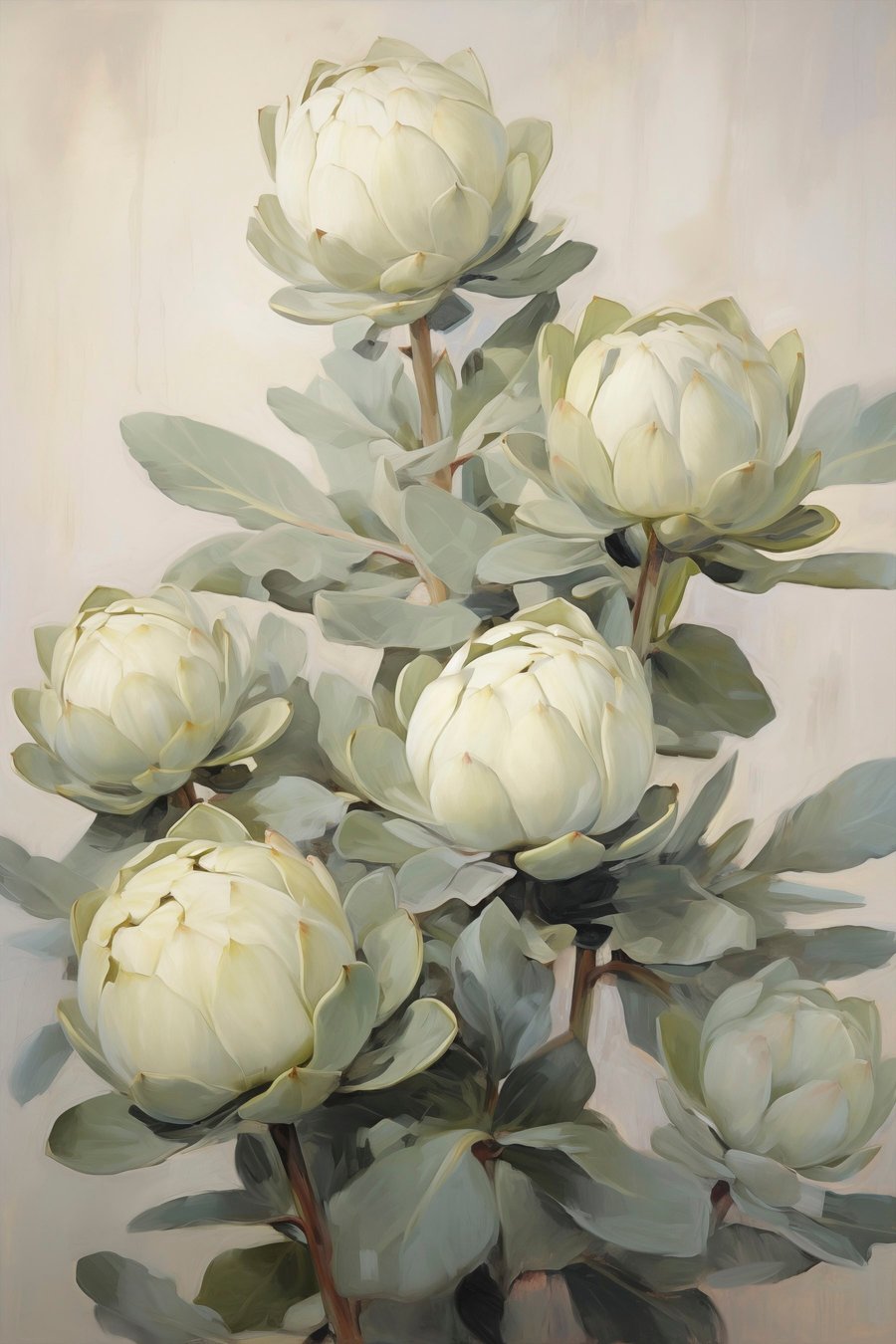 Proteas brancas — design completo