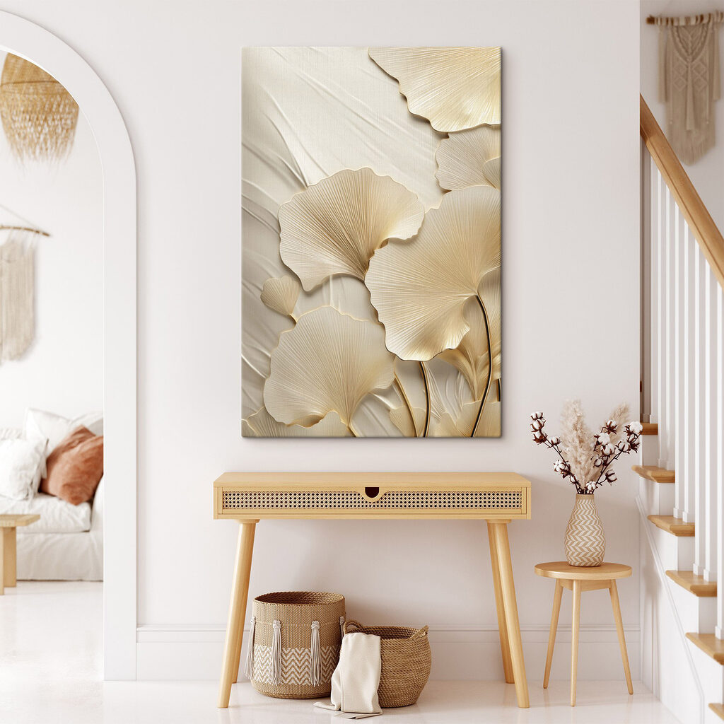 Leques claros sobre hastes — interior 1