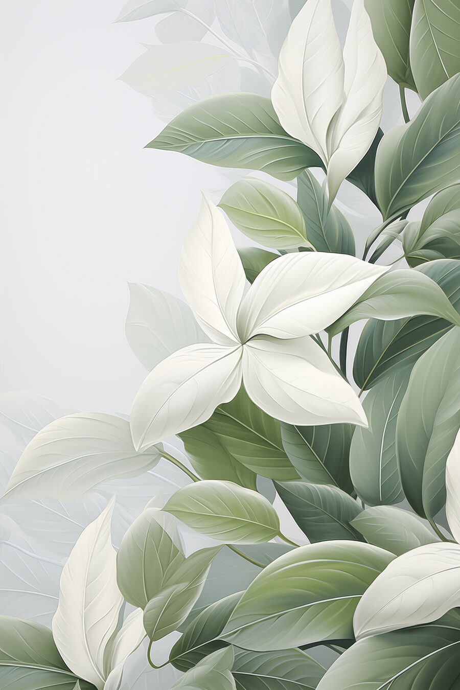 Nervuras de folhas largas — design completo