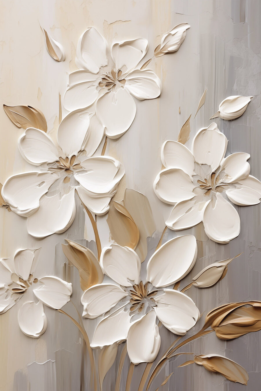 Ramos dourados em flor — design completo