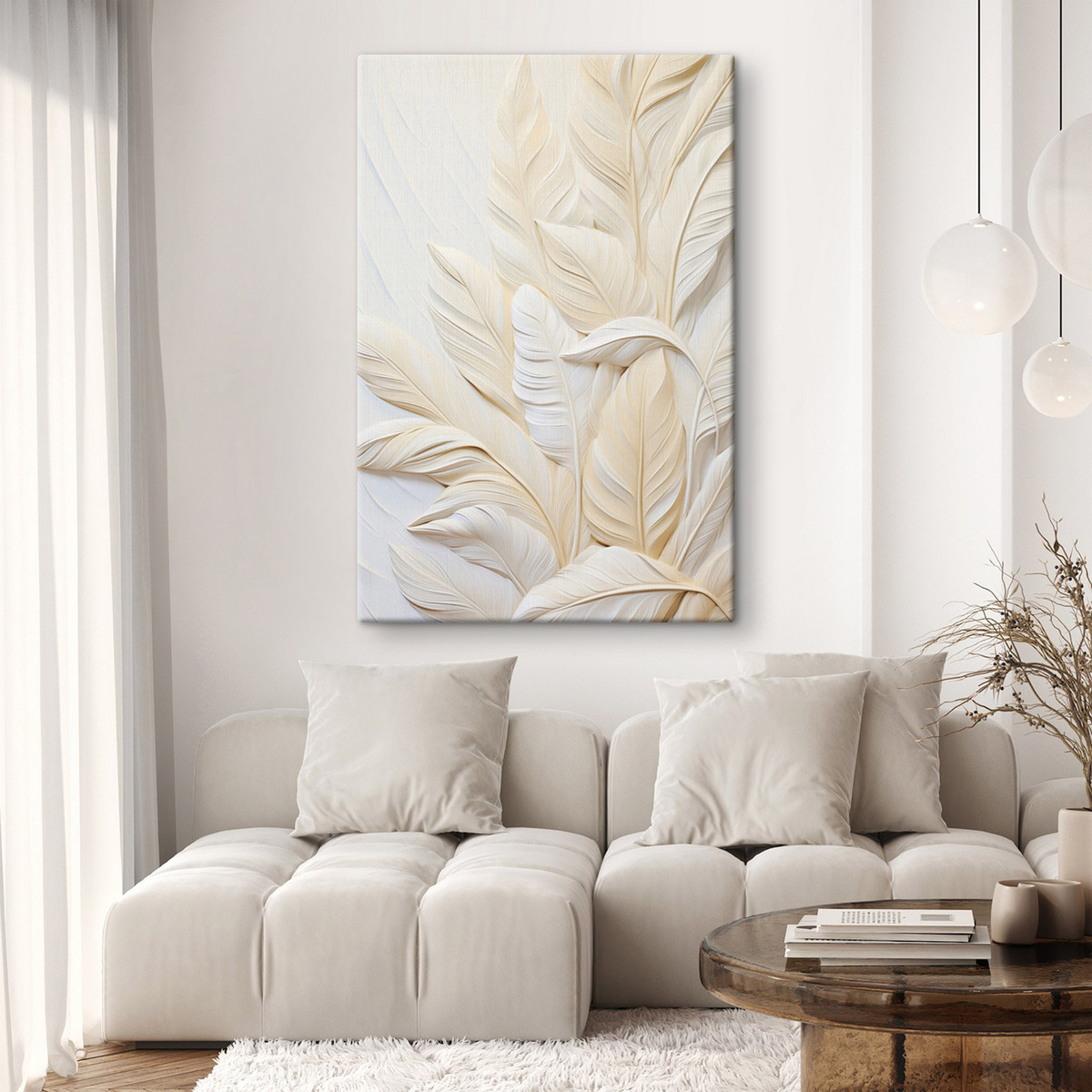 Penas creme sobrepostas — interior 1