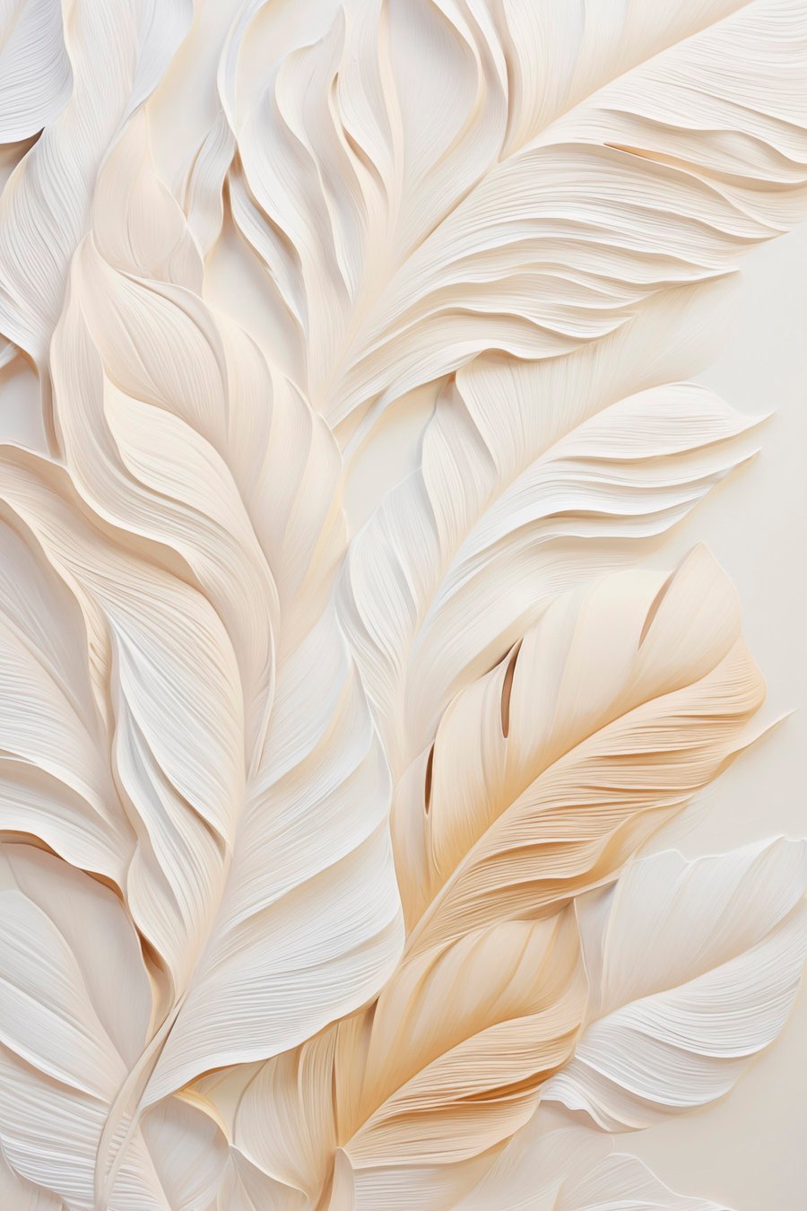 Penas creme em camadas — design completo