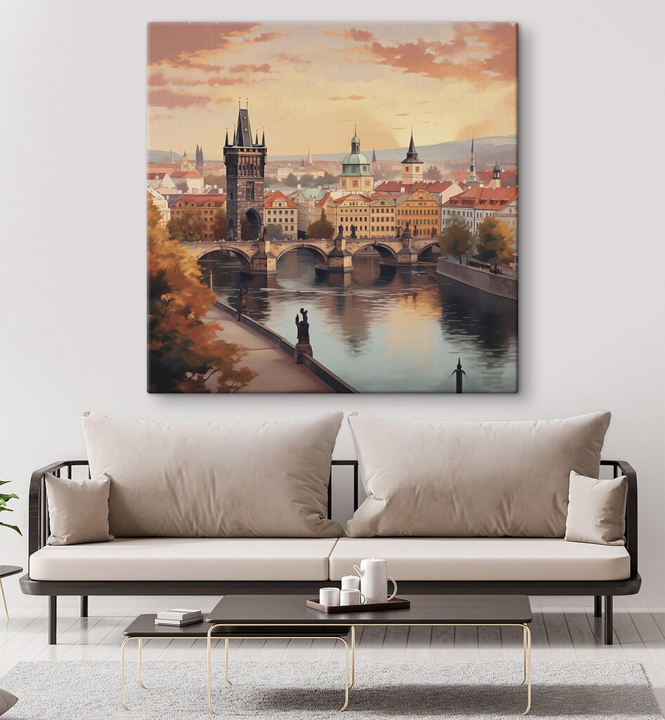 Praga sobre rio calmo — interior 2