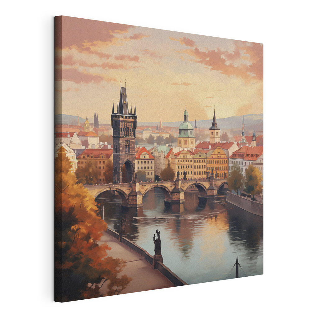 Praga sobre rio calmo — vista do produto