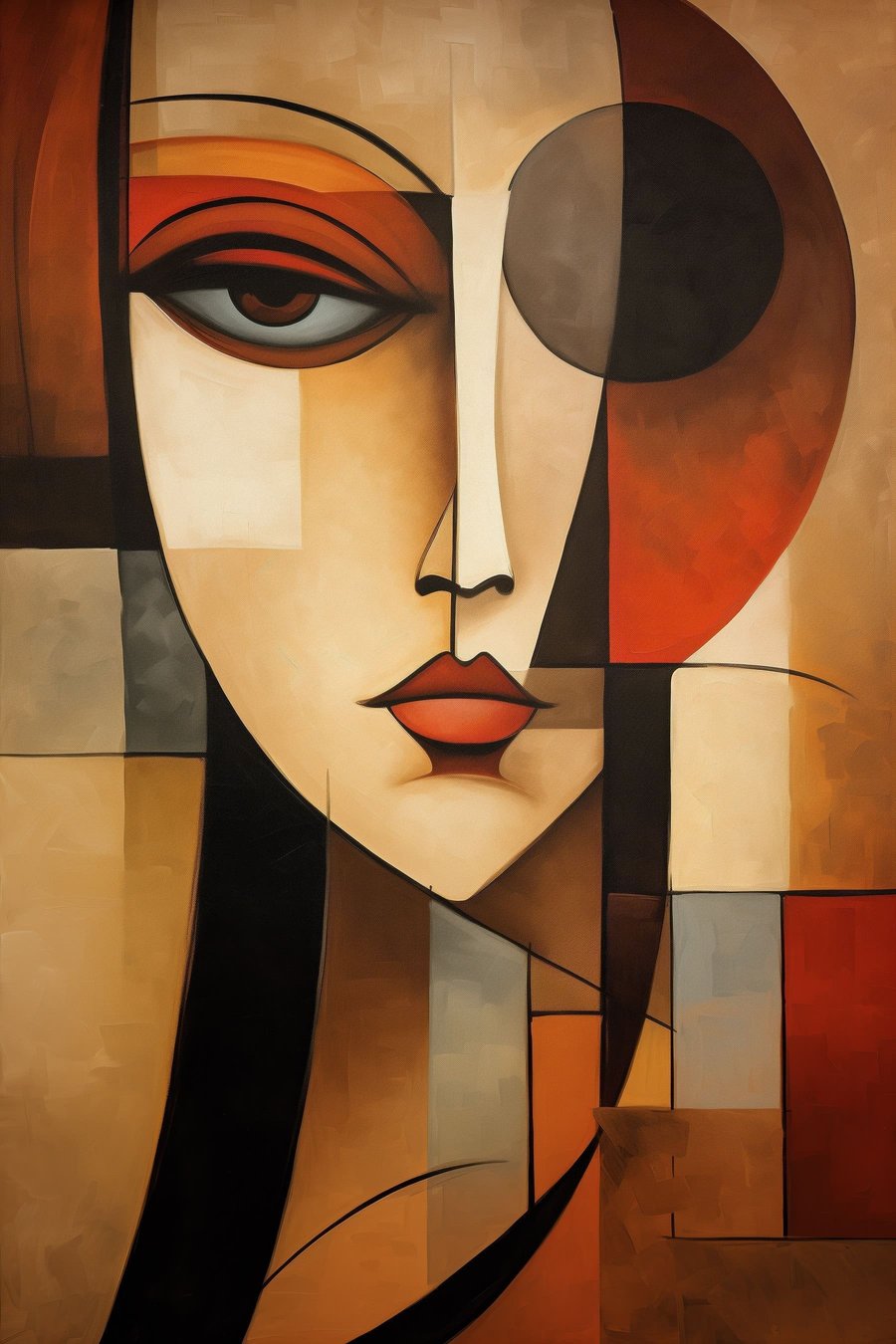Retrato geométrico de mulher — design completo