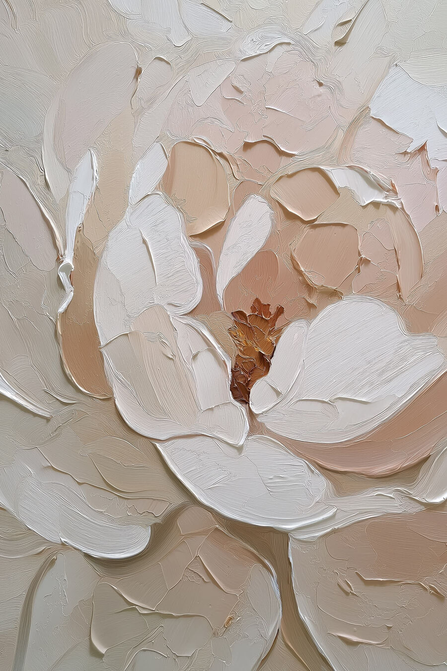 Flor branca em pêssego — design completo