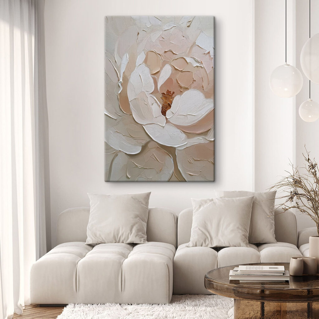 Flor branca em pêssego — interior 2
