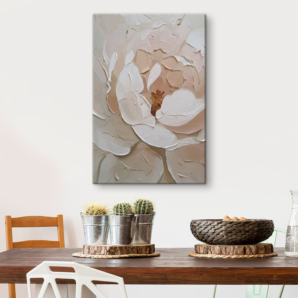 Flor branca em pêssego — interior 1