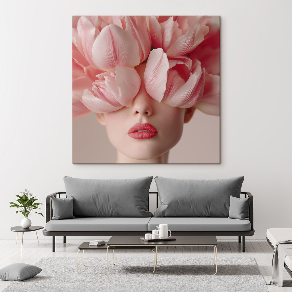Retrato com tulipas rosa — interior 2