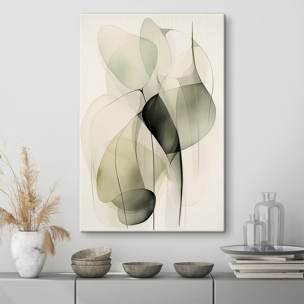 Folhas verdes em tinta — interior 1