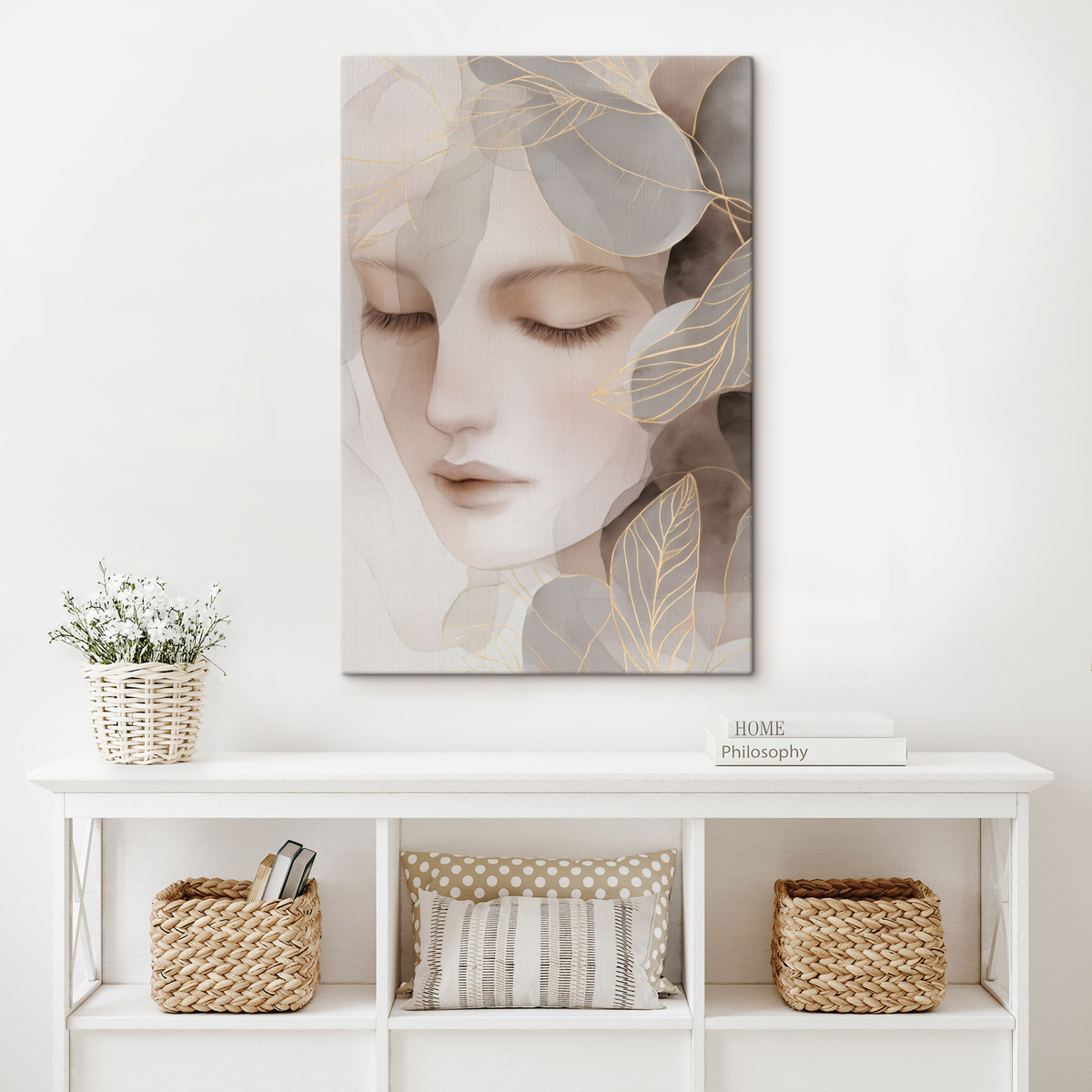 Menina entre folhagem — interior 2