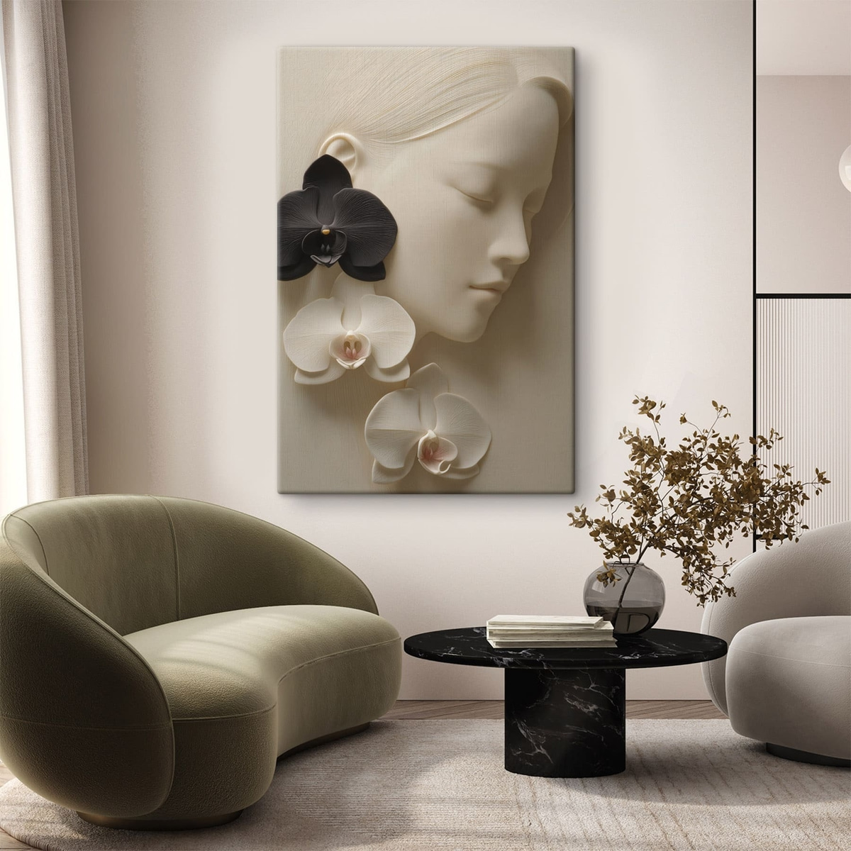 Rapariga com orquídeas — interior 2