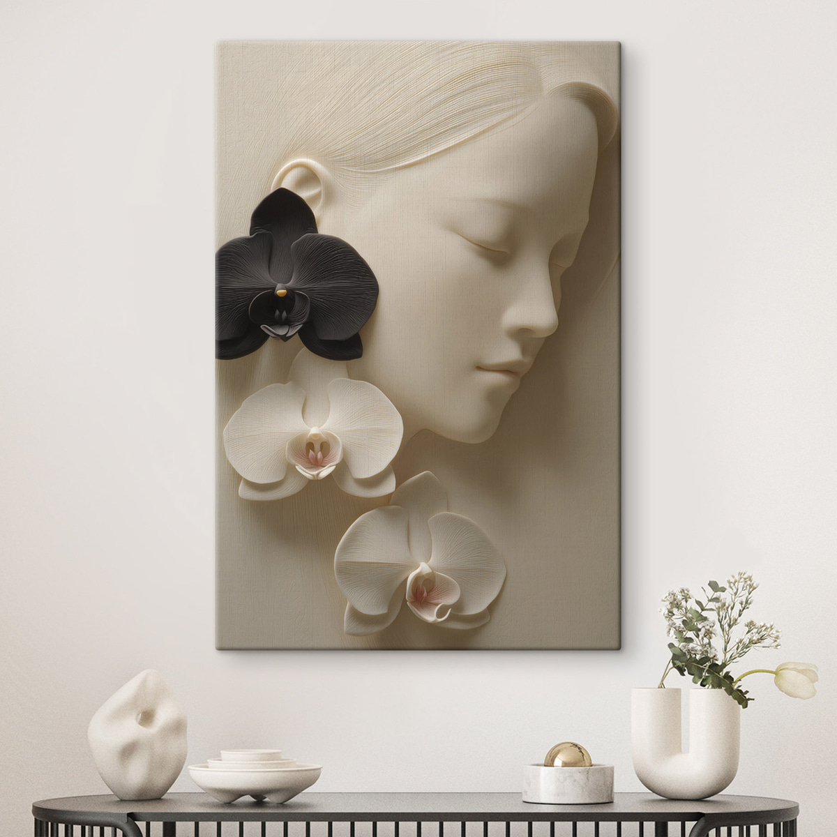 Rapariga com orquídeas — interior 1