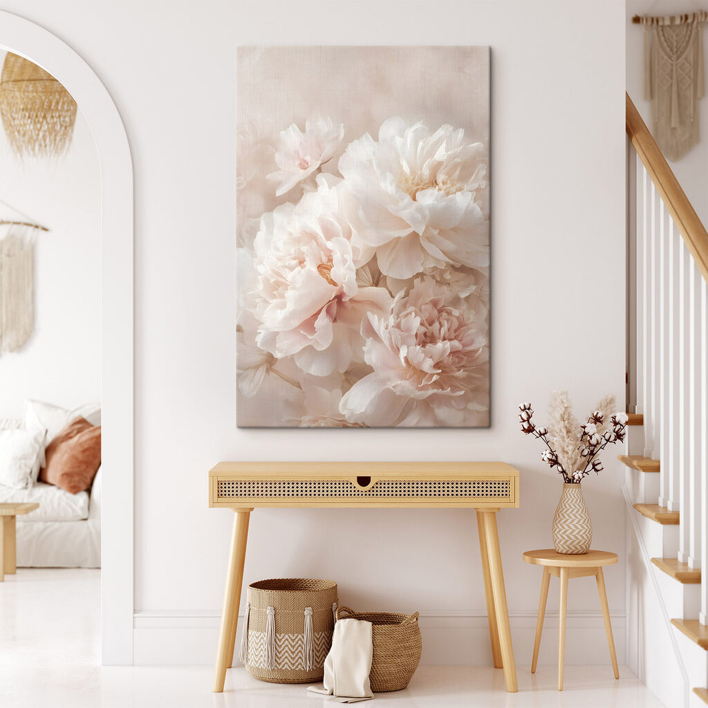 Peónias brancas em rosa — interior 2