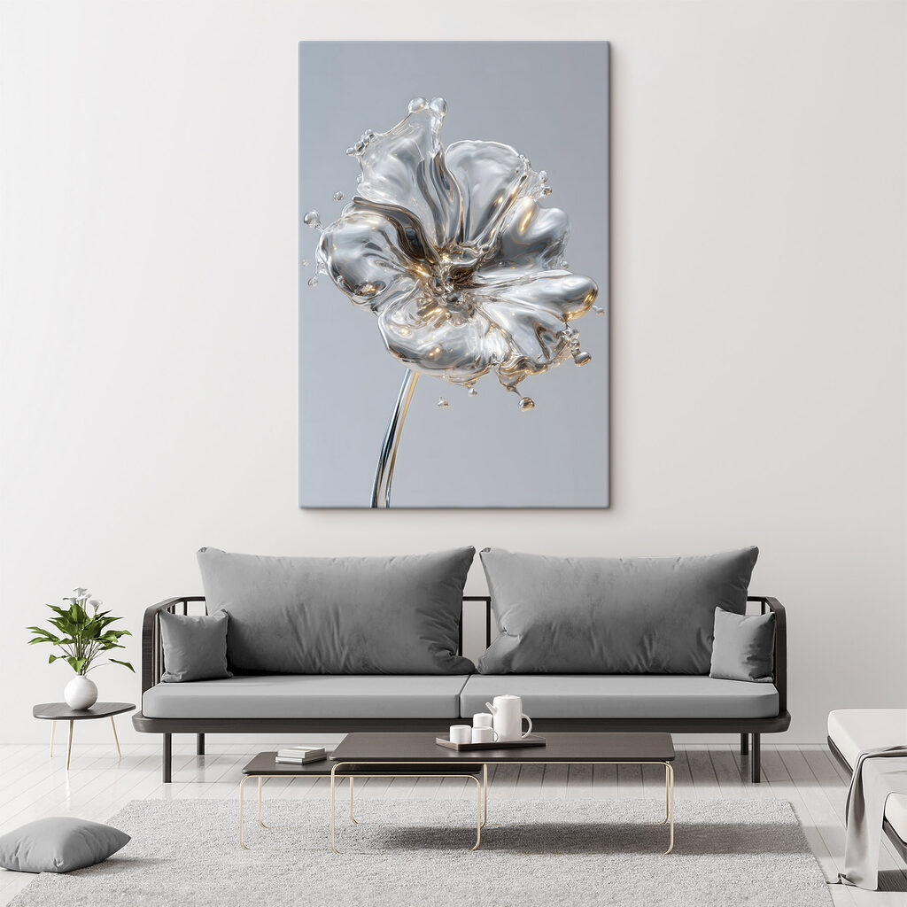 Flor prateada na haste — interior 2