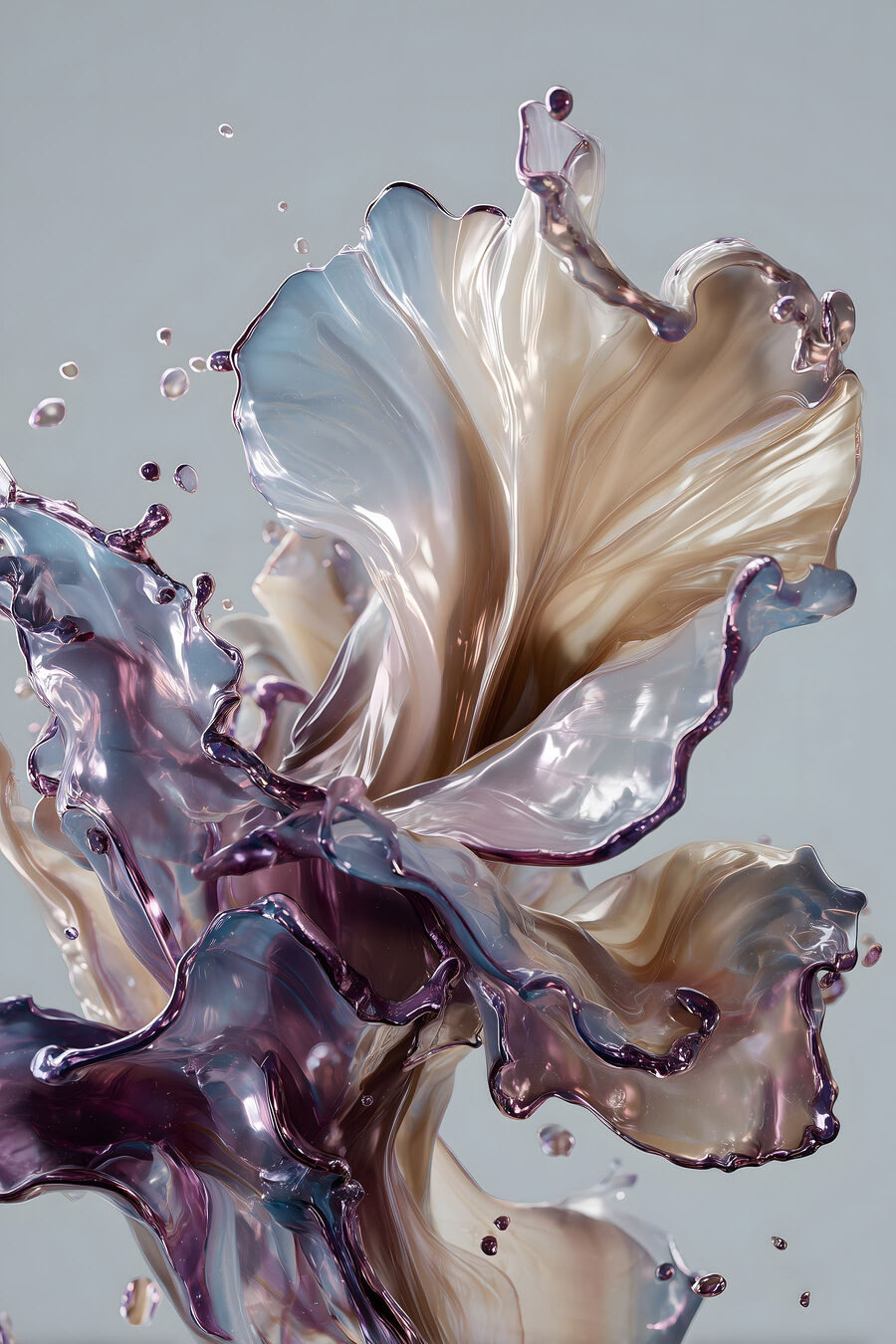Flor lilás em espirais — design completo