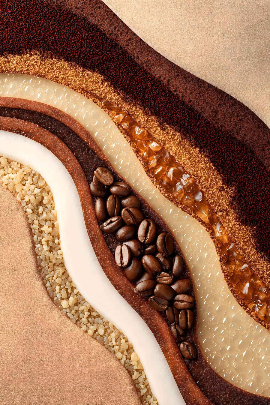 Faixas quentes de café — design completo