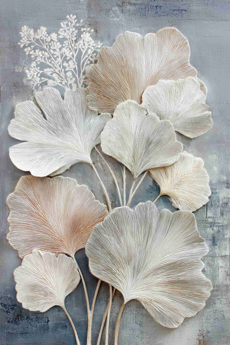 Folhas em leque pastel — design completo
