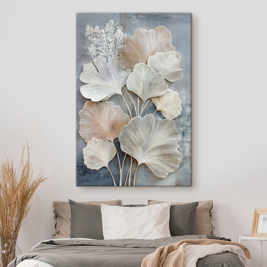 Folhas em leque pastel — interior 1
