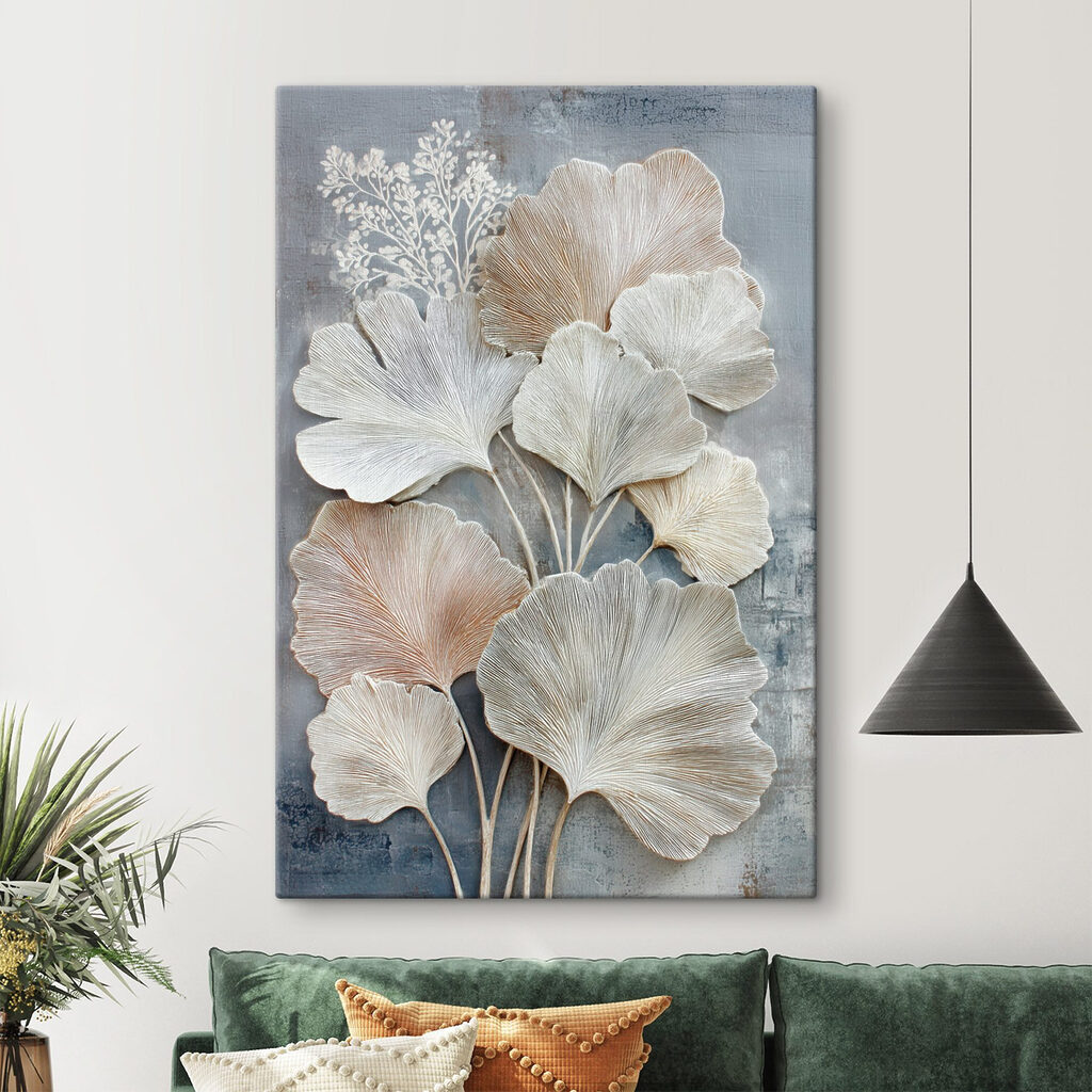 Folhas em leque pastel — interior 2