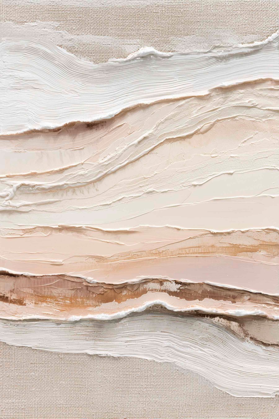 Creme e areia sobrepostos — design completo