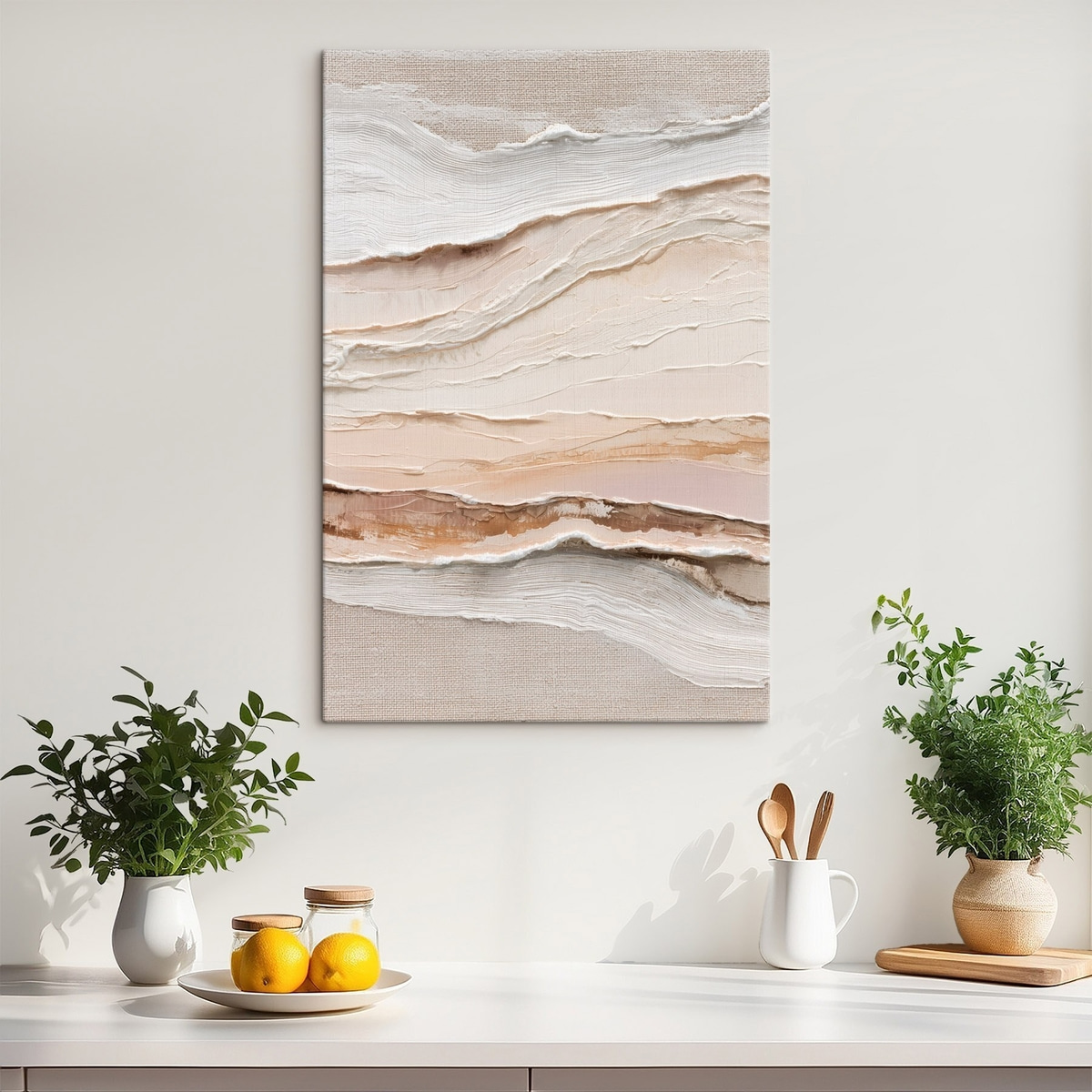 Creme e areia sobrepostos — interior 3