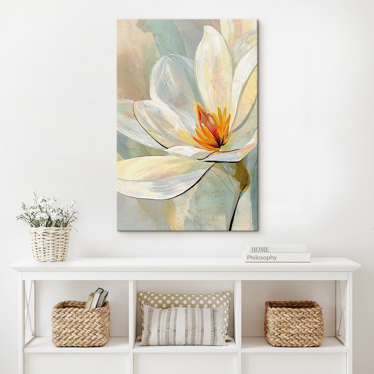 Magnólias abstratas em pastel — interior 2