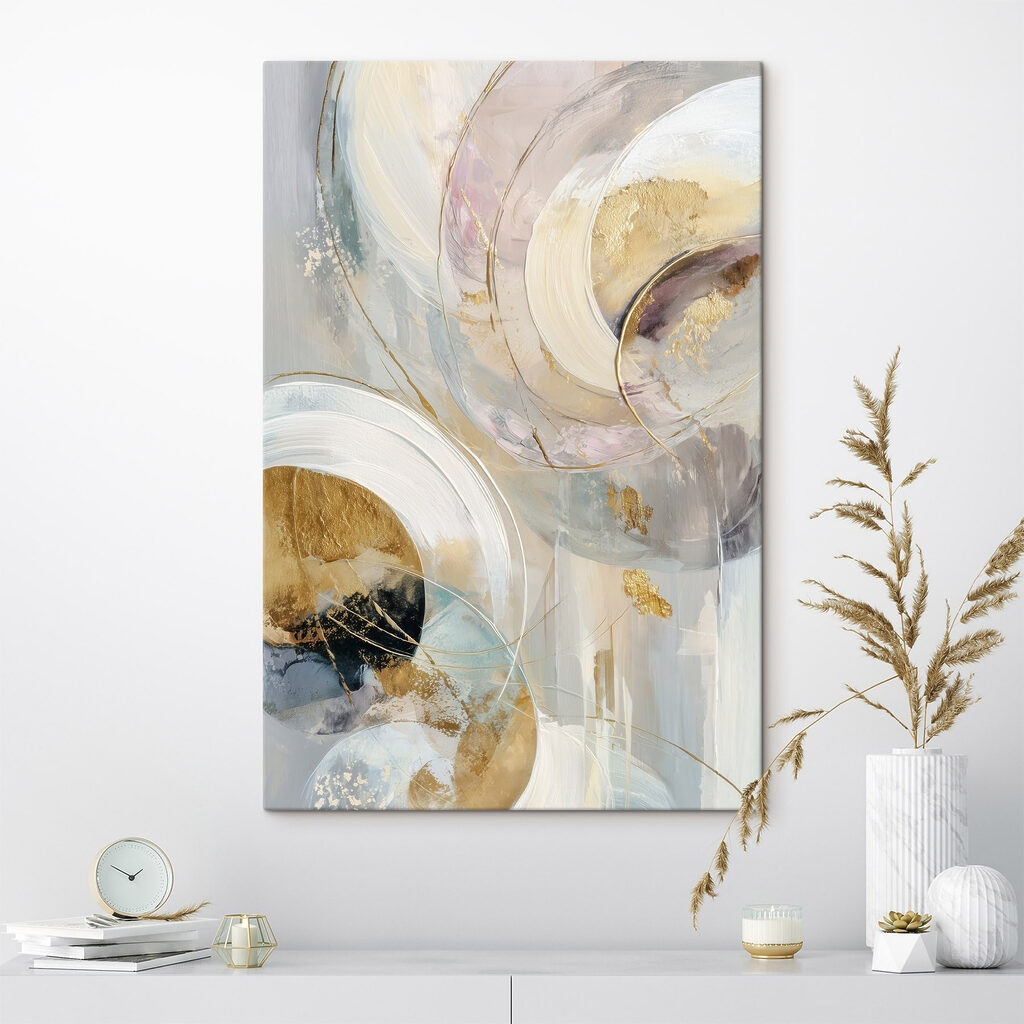 Círculos pálidos com dourado — interior 2