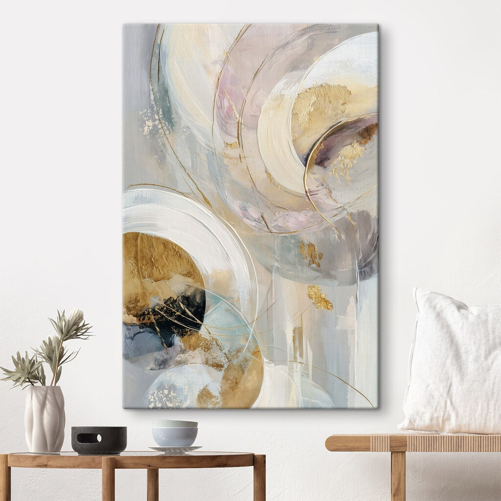 Círculos pálidos com dourado — interior 1
