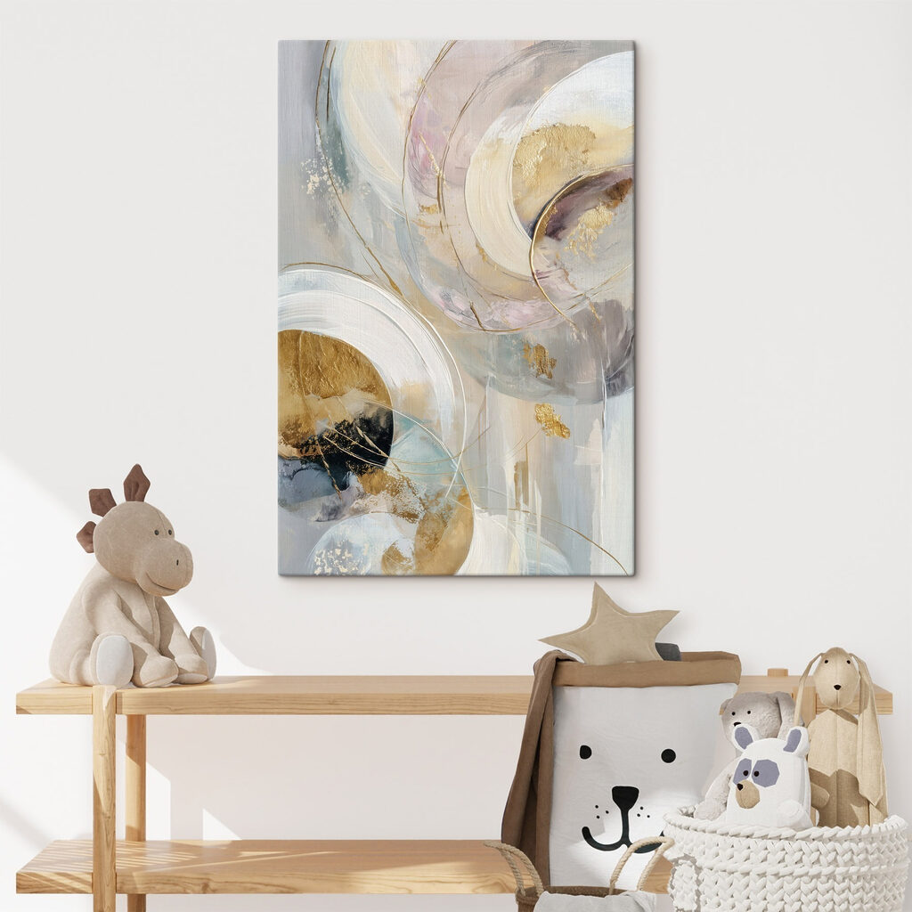 Círculos pálidos com dourado — interior 3