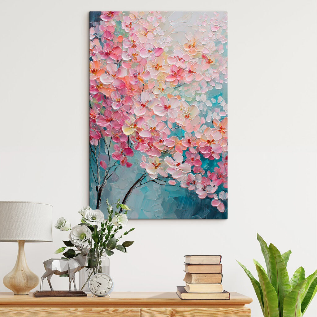 Flores rosa sobre ramos — interior 1