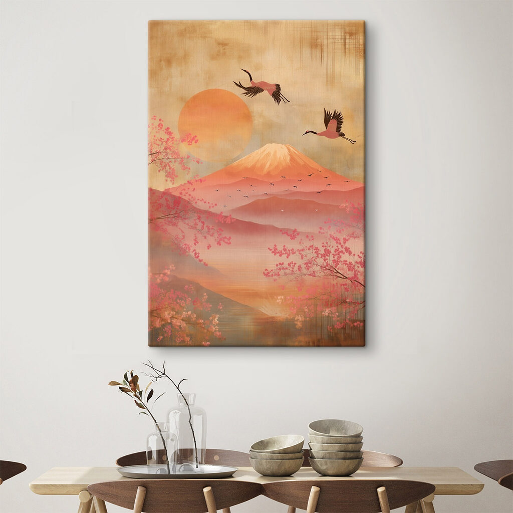 Pássaros sobre montanhas rosa — interior 3
