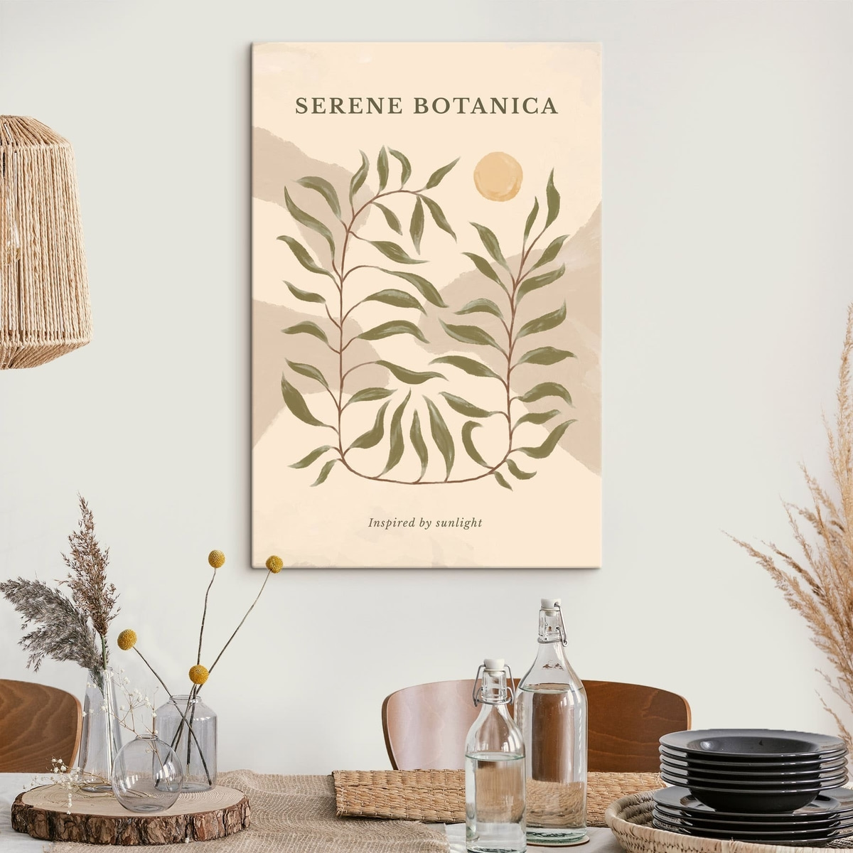 Motivo botânico com texto — interior 3