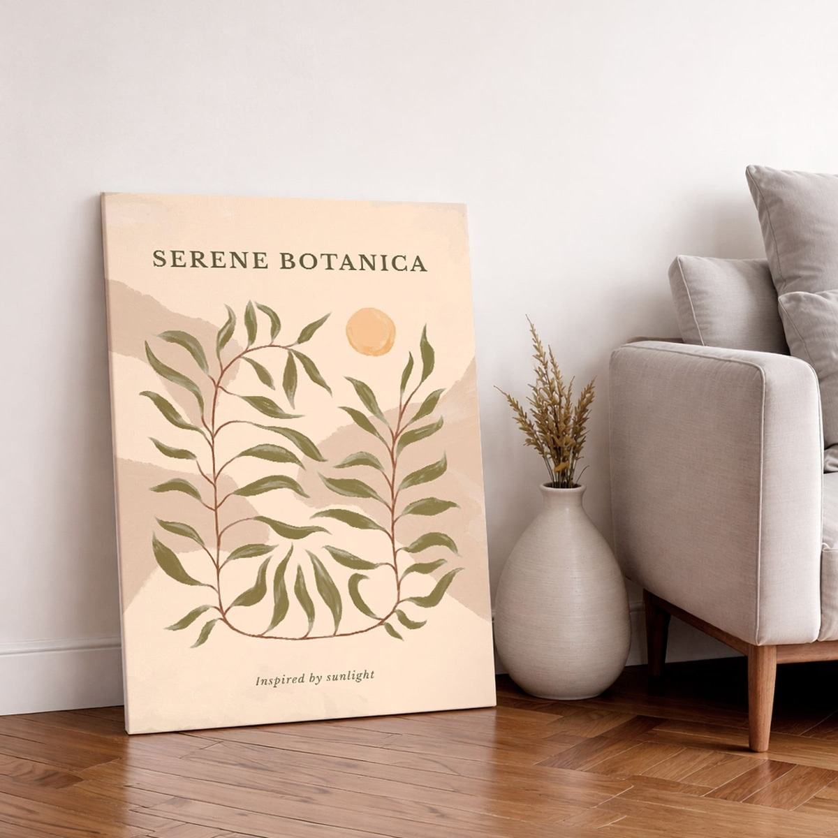 Motivo botânico com texto — interior 1
