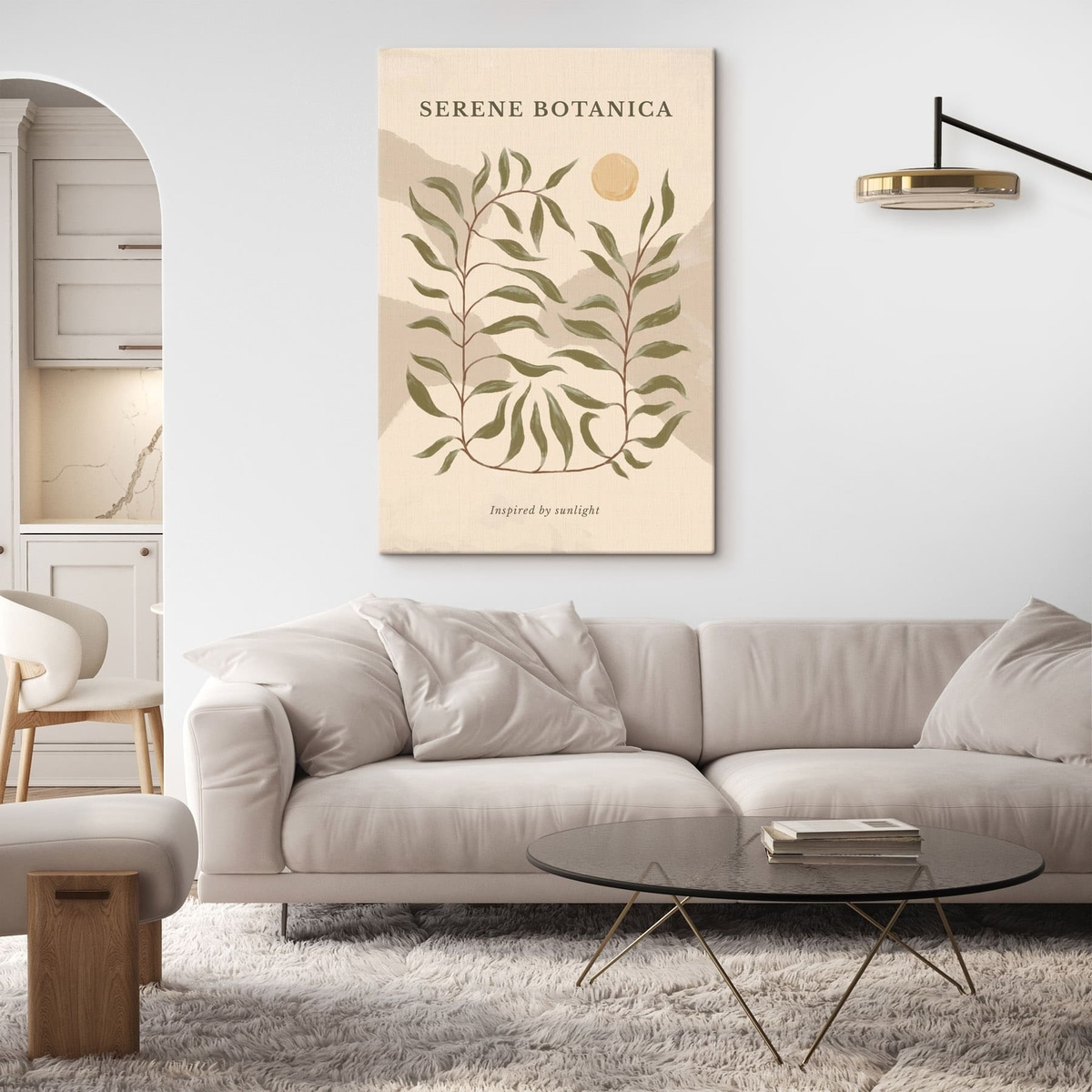 Motivo botânico com texto — interior 2