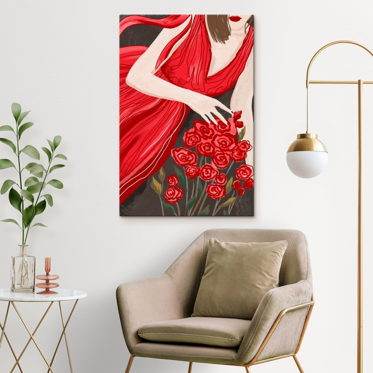 Mulher com rosas — interior 3