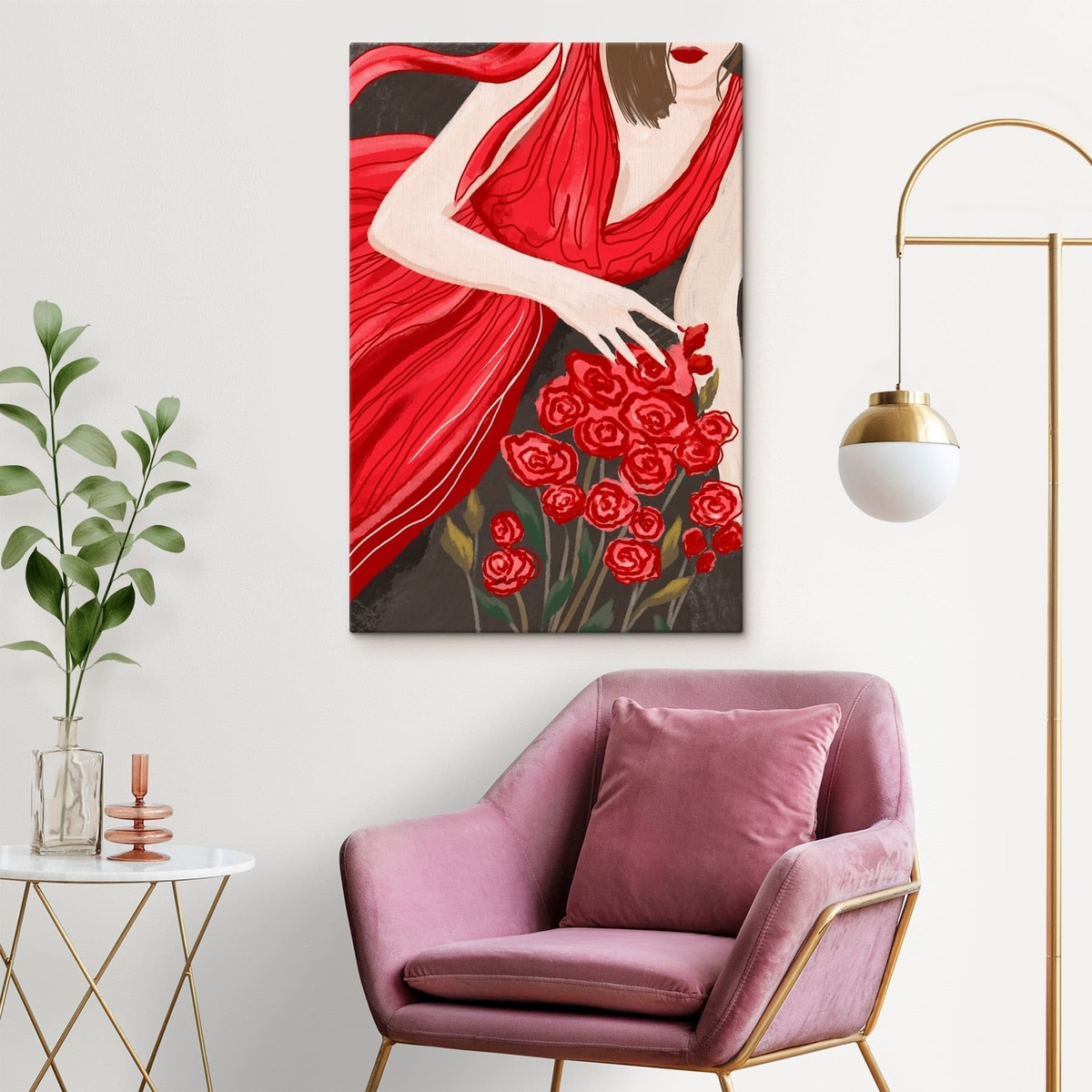 Mulher com rosas — interior 2