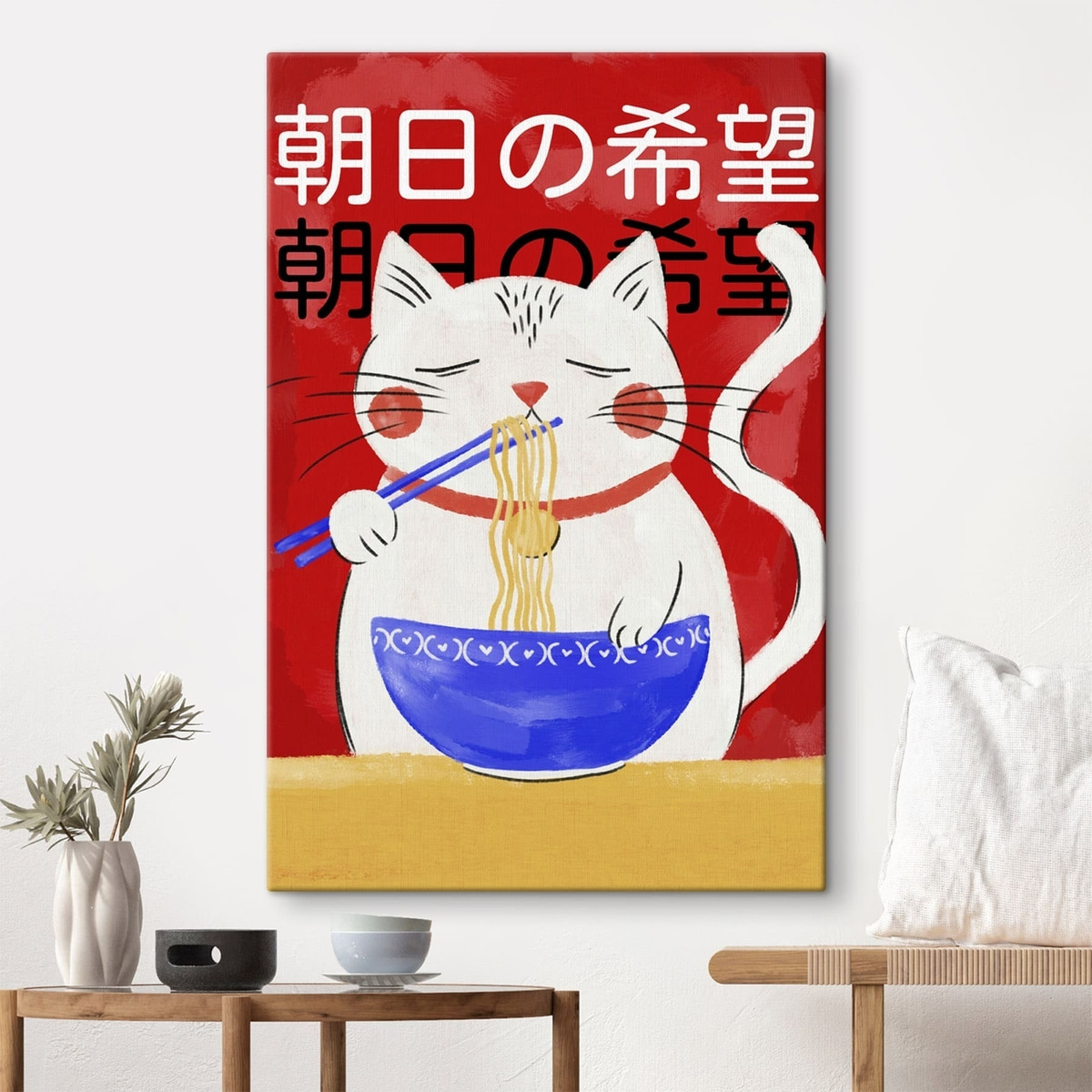 Gato a comer massa num interior
