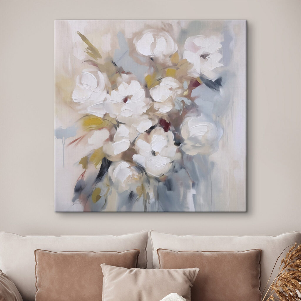 Rosas brancas em azul — interior 2