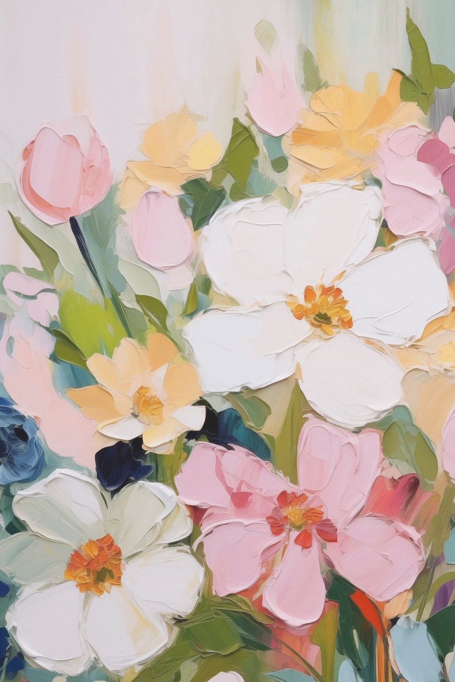 Flores luminosas em pintura — design completo