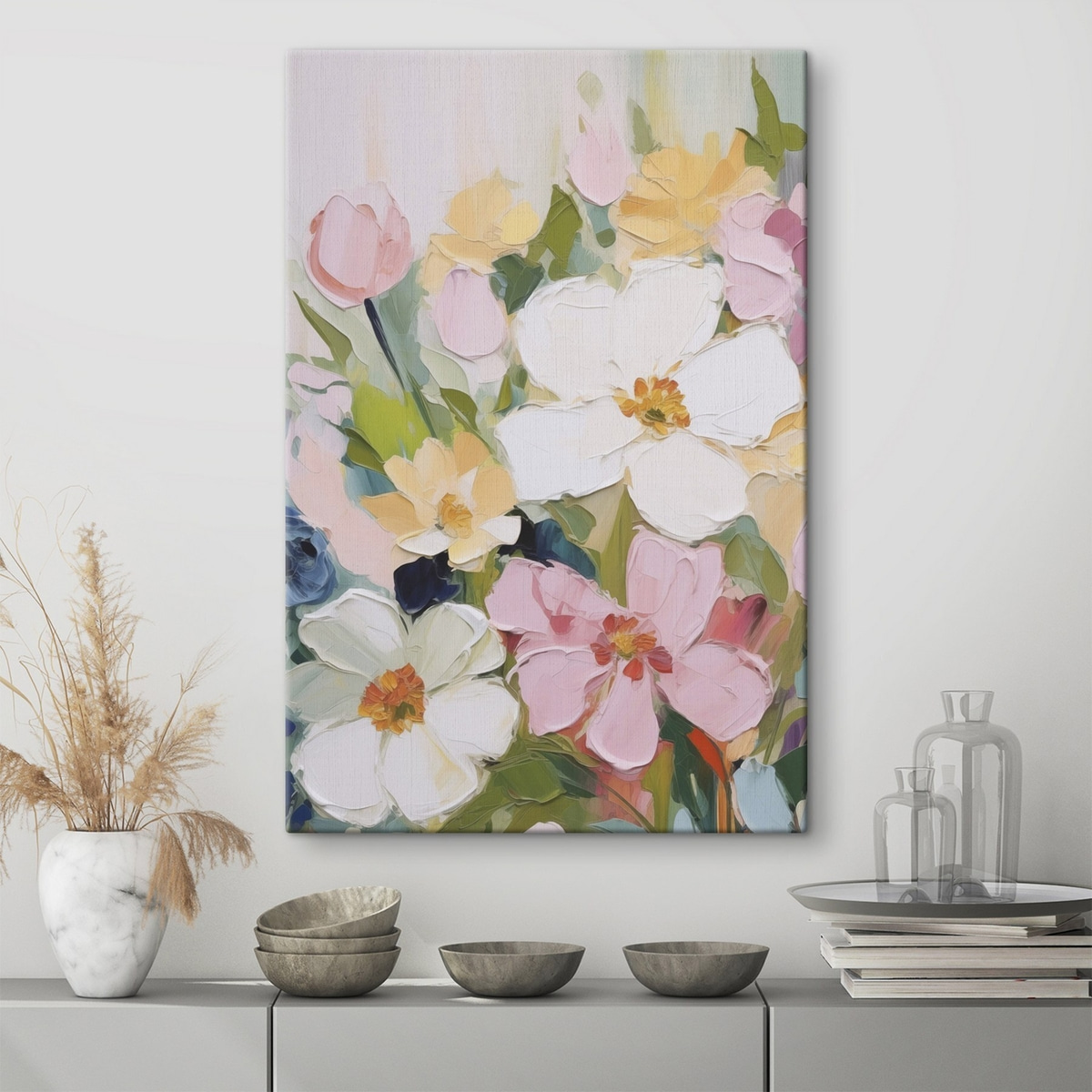 Flores luminosas em pintura — interior 1