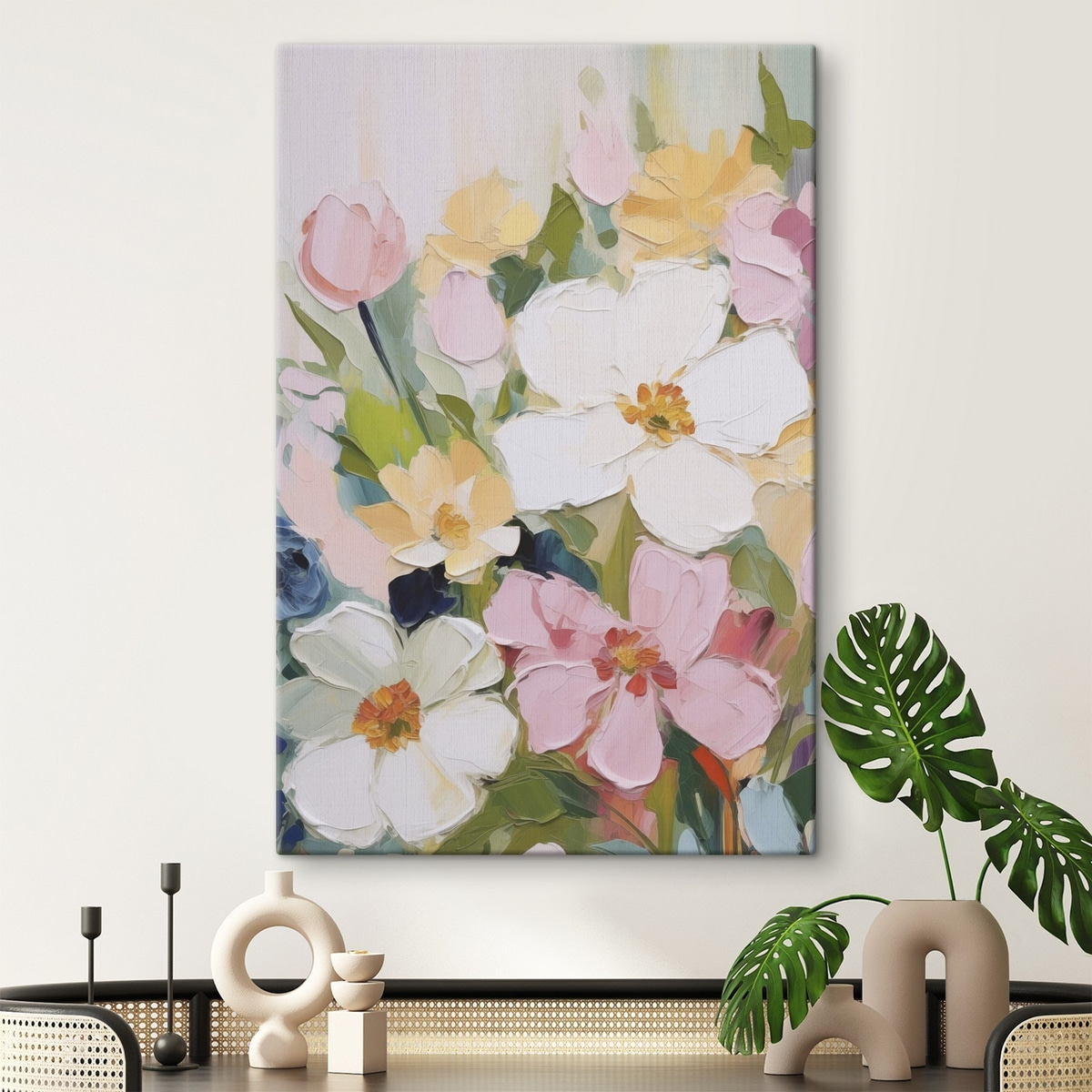 Flores luminosas em pintura — interior 2