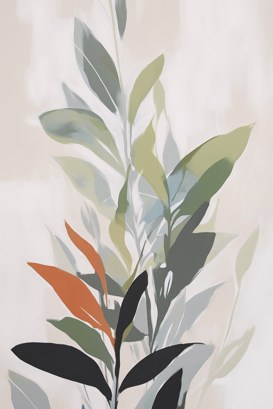 Folhagem em tons pastel — design completo