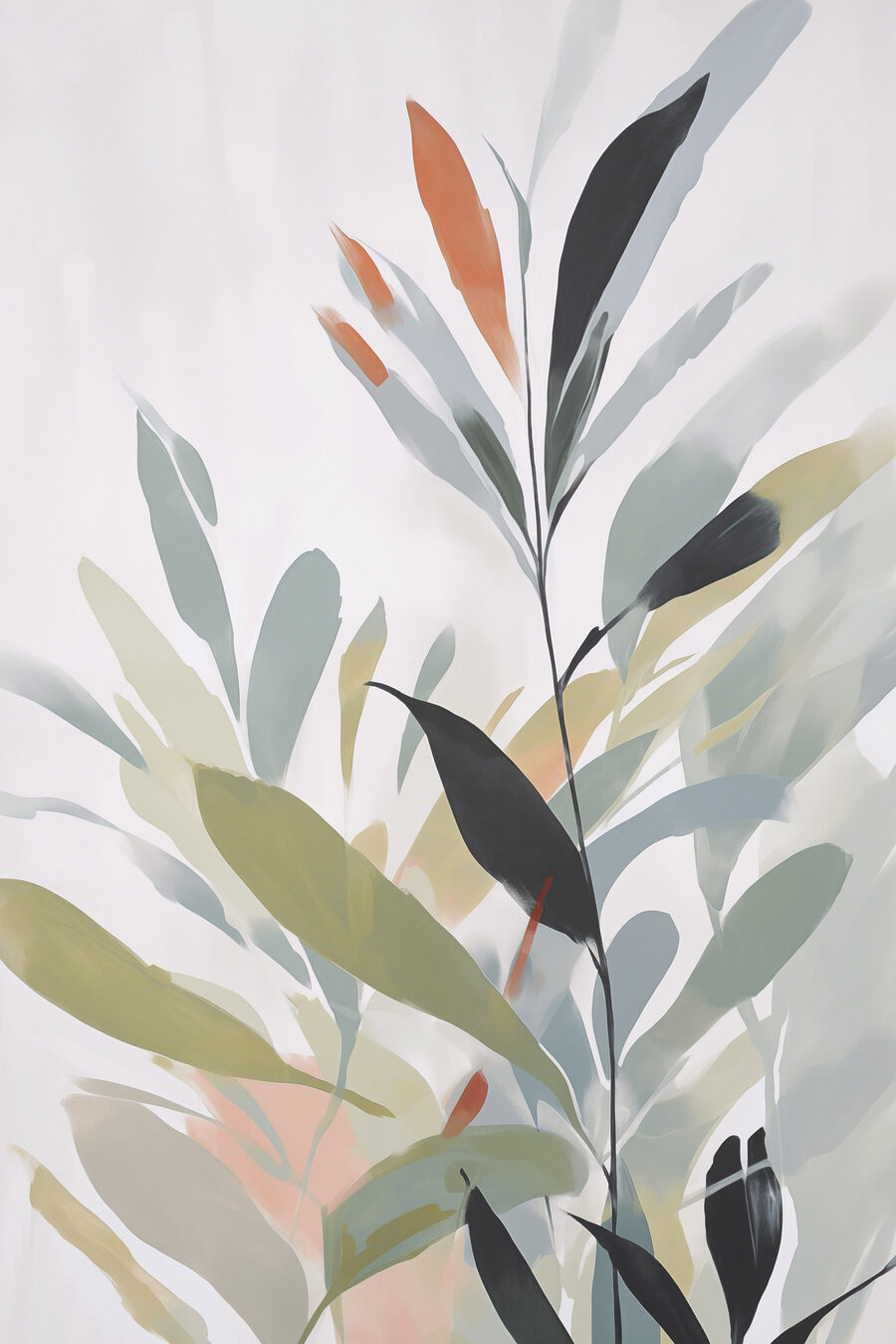 Folhas com acentos laranja — design completo