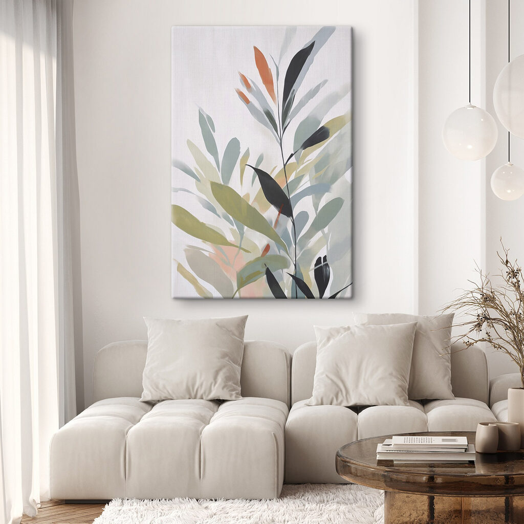 Folhas com acentos laranja — interior 2